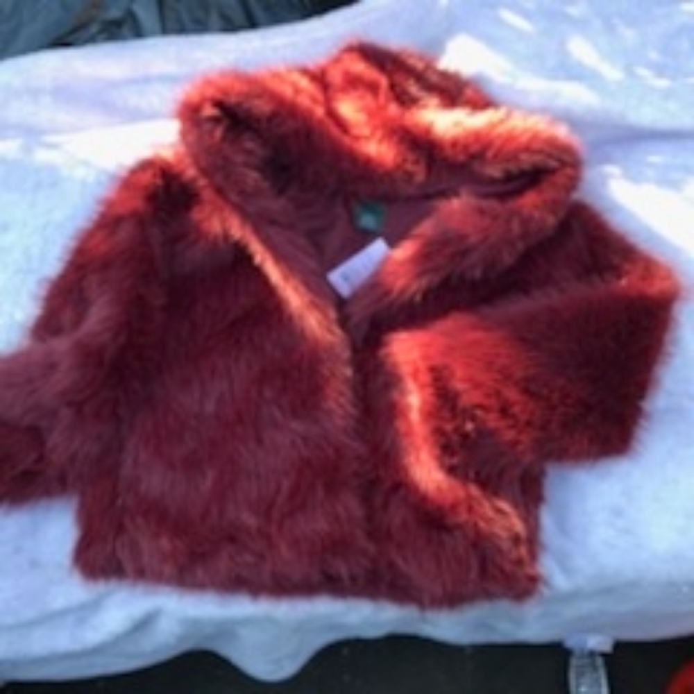 Wild Fable Faux Fur Jacket - Deep Red